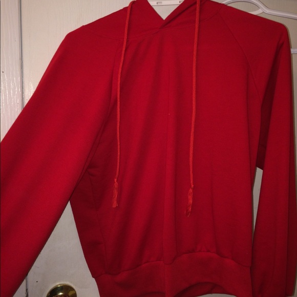 Red Cropped Hoodie